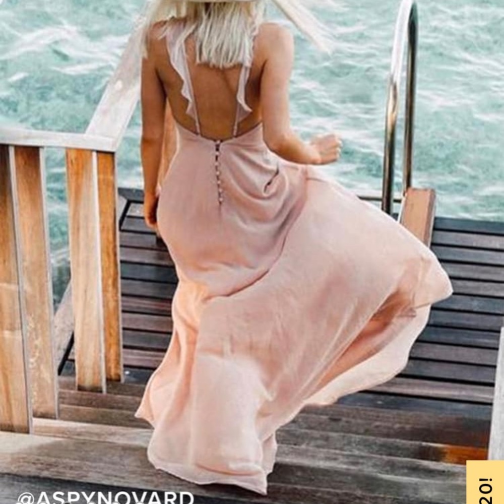 Lulu’s Meteoric Rush Blush Maxi Dress Small